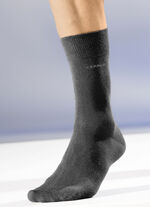 Sechserpack Socken mit gedoppeltem Komfortbund 3X ANTHRAZIT MELIERT, 3X UNI MARINE
