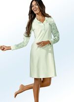 Zweierpack Nachthemden mit Knopfleiste und Bündchenabschlüssen 1X APRICOT-BUNT, 1X PASTELLGRÜN-BUNT