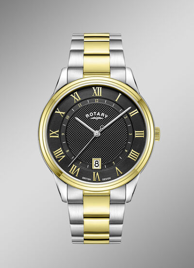 Rotary Quartz-Herrenuhr in Bicolor 