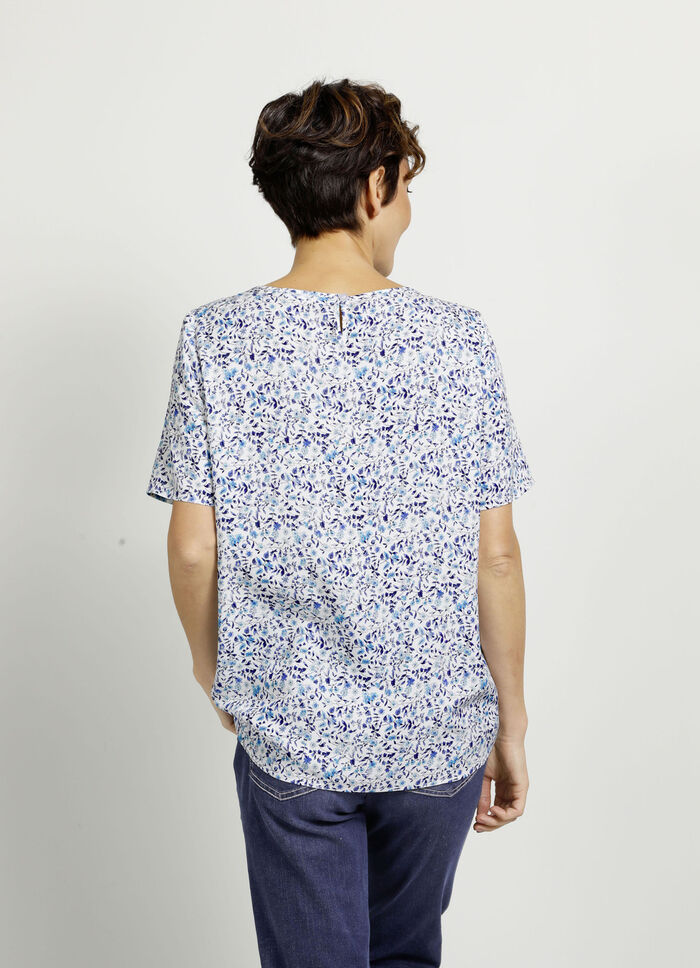 Schlupfbluse mit floralem Druckdessin 