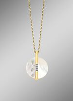 Zarte Eleganz: Anh&auml;nger mit echt Perlmutt und Ankerkette 