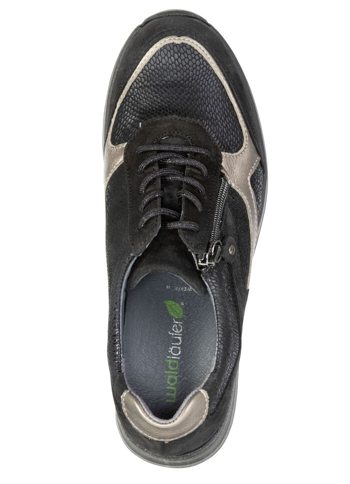 Waldläufer, bequeme Damen-Sneaker, Weite H, mit herausnehmbarem Fussbett SCHWARZ-BRONZE