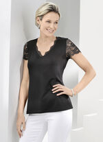 Shirt-Tunika mit Spitzenzier 