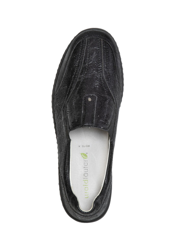 Waldläufer, komfortable Damen-Slipper, Weite K, mit herausnehmbarem Fussbett SCHWARZ