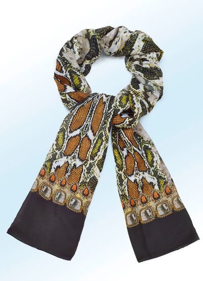 Schal mit Reptildessin 
