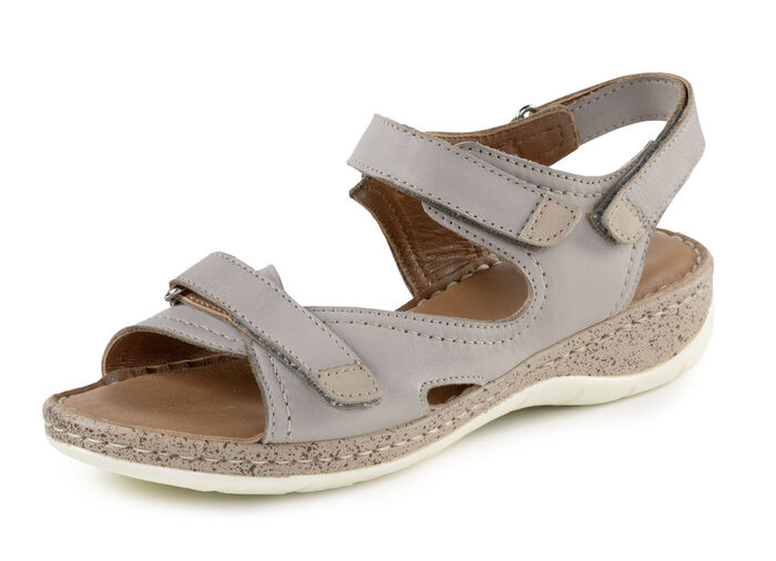 ELENA EDEN Sandale mit Kontrastbesätzen TAUPE