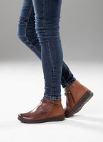ELENA EDEN, atmungsaktive Damen-Boots, Weite H, mit herausnehmbarem Fussbett COGNAC