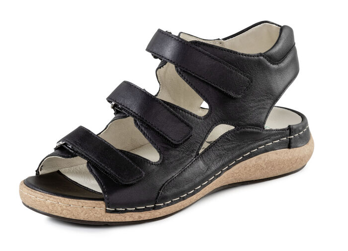 Waldläufer Sandale aus Leder SCHWARZ