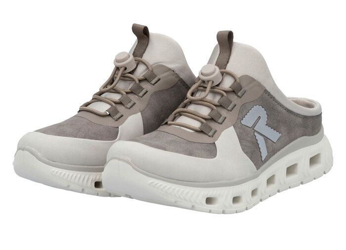 Rieker Slipper mit elastischem Schnellschnürsystem mit Stopper EISGRAU-GRAFIT