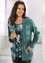 Strickjacke in Strukturmix SALBEI MELIERT