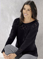 Pullover mit nachhaltig recycelter Baumwolle SCHWARZ