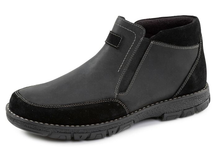 GINO GALANTE, klassische Herren-Boots, mit herausnehmbarem Fussbett SCHWARZ