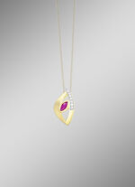 Schicker Anhänger mit Rubin und Zirkonia 