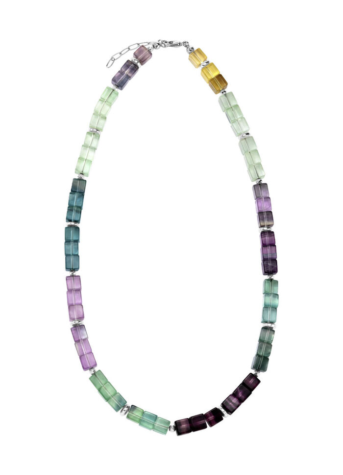Wunderschöne Garnitur mit Hämatit, beh. und Fluorit in Multicolor 