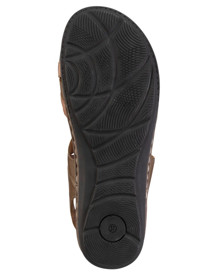 ELENA EDEN Sandale aus Nappaleder mit Kontrastbes&auml;tzen 