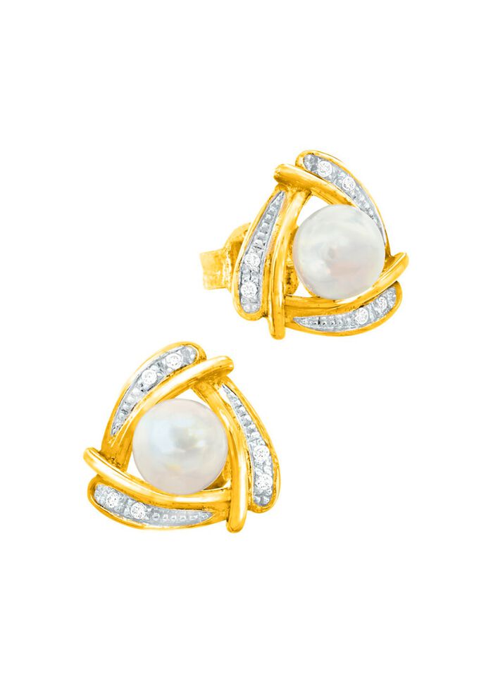 Originelle Ohrstecker mit S&uuml;sswasser-Zuchtperlen 