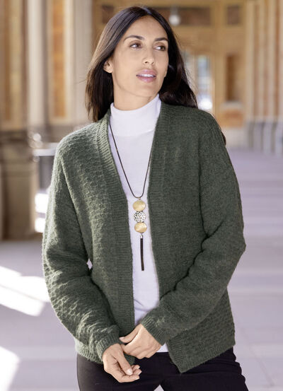 Strickjacke mit Alloverstruktur 