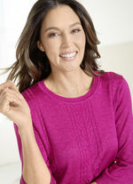 Pullover mit edlem Glanz FUCHSIA