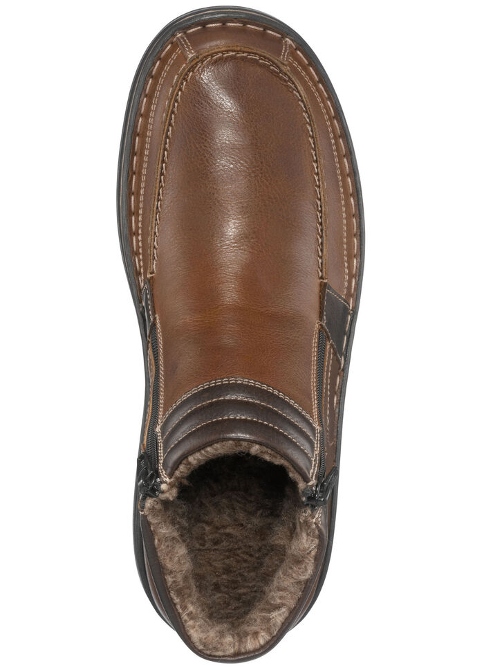 GINO GALANTE, gefütterte Herren-Boots, Winterschuhe, mit herausnehmbarem Fussbett COGNAC-MOKKA