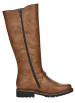 Remonte, gefütterte Damen-Stiefel, Winterschuhe, Weite G, mit Lammfell COGNAC
