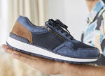 Rieker, bequeme Herren-Sneaker, Weite H, mit herausnehmbarem Fussbett BLAU-BRAUN