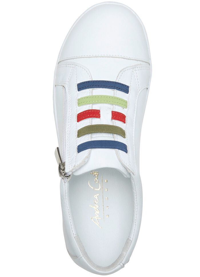 Andrea Conti Sneaker mit bunten Gummib&auml;ndern WEISS