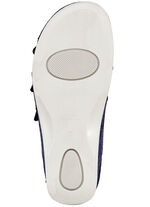 Mubb, bequeme Damen-Pantoletten, Weite H, mit herausnehmbarem Fussbett BLAU