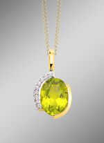 Anh&auml;nger mit echt Peridot und synth. Zirkonia 