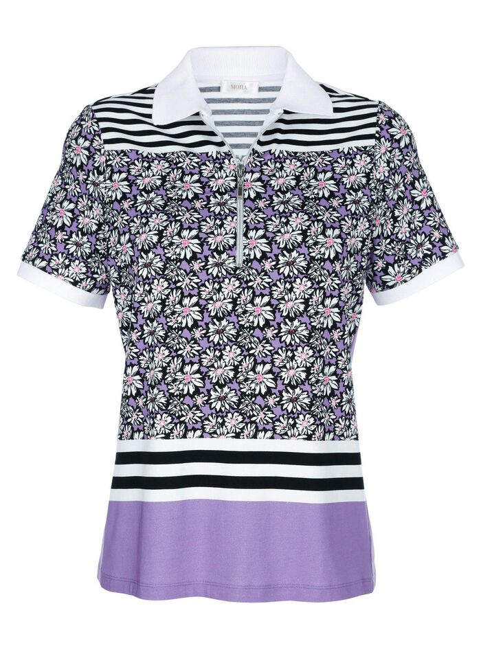Poloshirt mit Allovermuster 