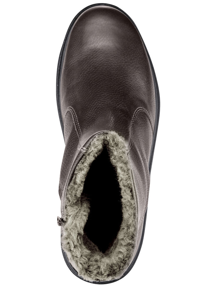 GINO GALANTE, gefütterte Herren-Stiefel, Winterschuhe, mit Lammfell MOKKA