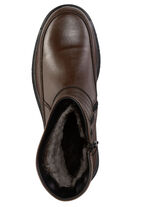 GINO GALANTE, gefütterte Herren-Stiefel, Winterschuhe, mit Lammfell MARONE