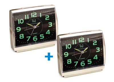 Leuchtender Wecker mit Pr&auml;zisions-Quarzwerk, 2er-Set 