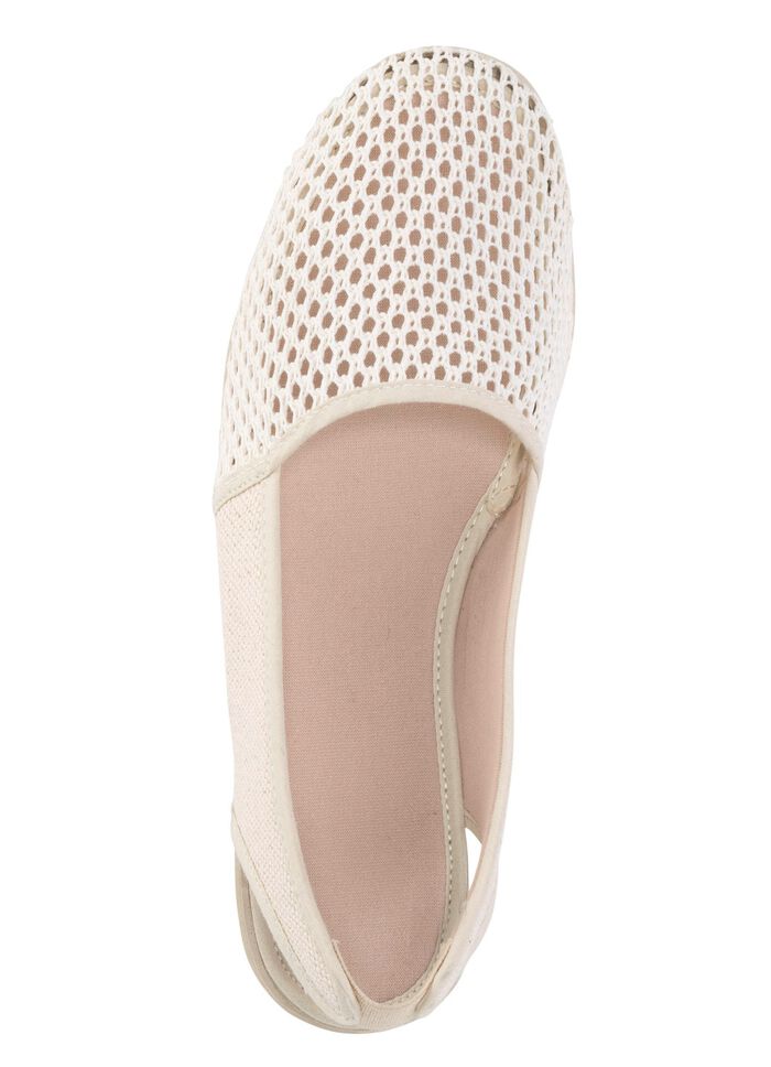 ELENA EDEN Sandale aus luftigem Meshmaterial und Textil mit Metallicschimmer HELLBEIGE