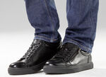 GINO GALANTE, klassische Herren-Sneaker, mit herausnehmbarem Fussbett SCHWARZ