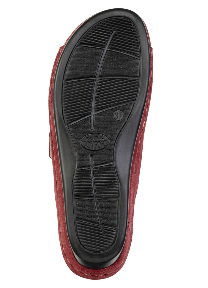 Leichte Damen-Pantoletten, Weite G, mit Klettverschluss BORDEAUX