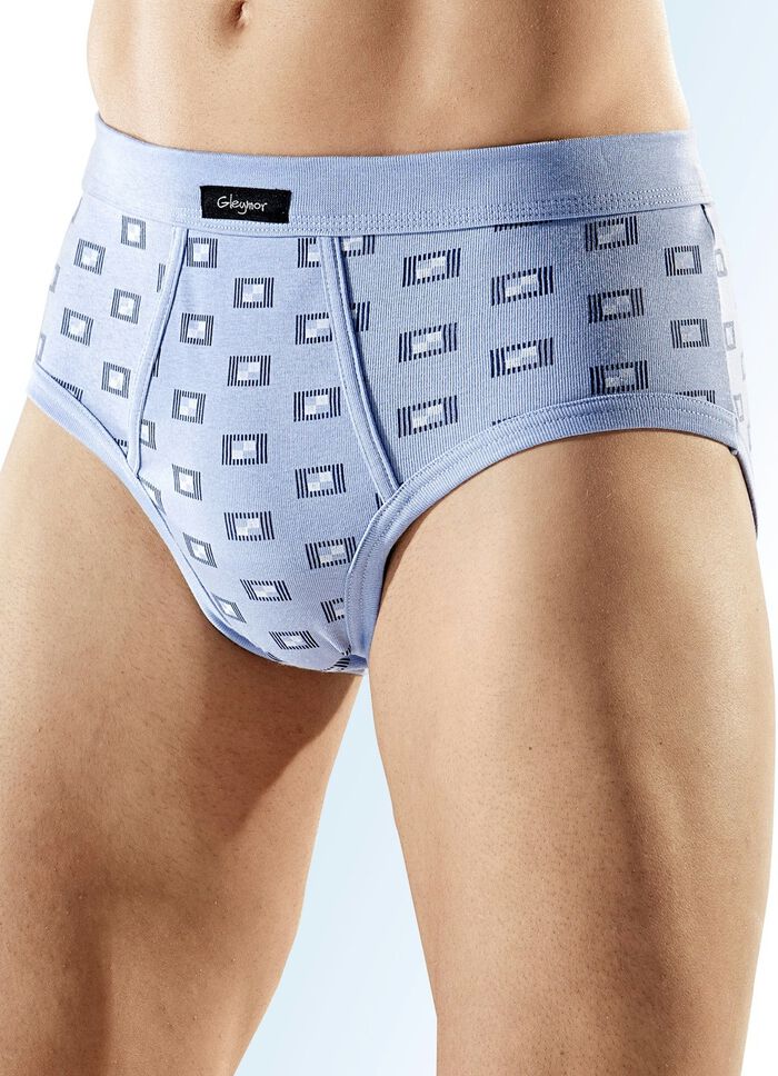 Sechserpack Slips aus Feinripp, mit Eingriff, bunt dessiniert 