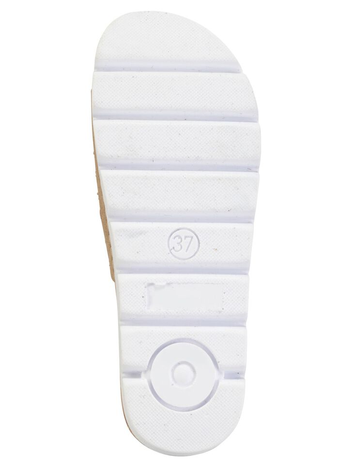 ELENA EDEN, sommerliche Damen-Pantoletten, aus Leder BEIGE