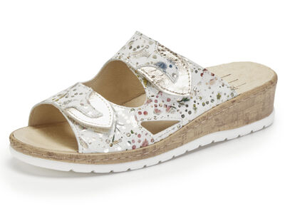 ELENA EDEN Pantolette aus floral bedrucktem Nappaleder 
