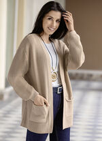 Strickjacke in Perlfang BEIGE