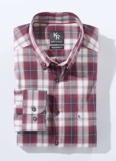 Hemd von «King's Road» mit Button-Down-Kragen in 3 Farben 