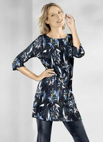 Shirt-Tunika in Feinjersey BLAU-MULTICOLOR