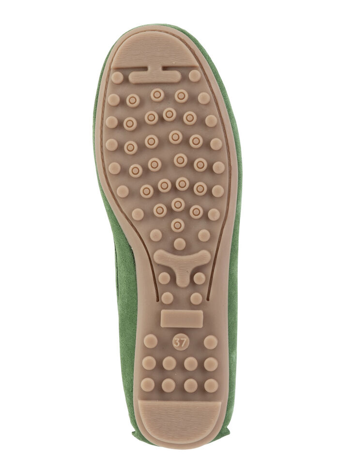 ELENA EDEN Mokassin-Slipper aus geschmeidigem Rind-Veloursleder GRÜN
