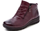 ELENA EDEN, gefütterte Damen-Boots, Winterschuhe, Weite H, mit Reissverschluss BORDEAUX