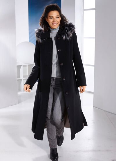 Mantel mit abnehmbarer Kapuze 