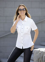 Bluse mit Hemdkragen WEISS