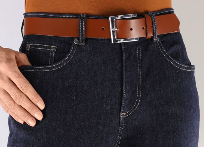 Trendiger Damen-G&uuml;rtel aus Leder, 3,5 cm breit 