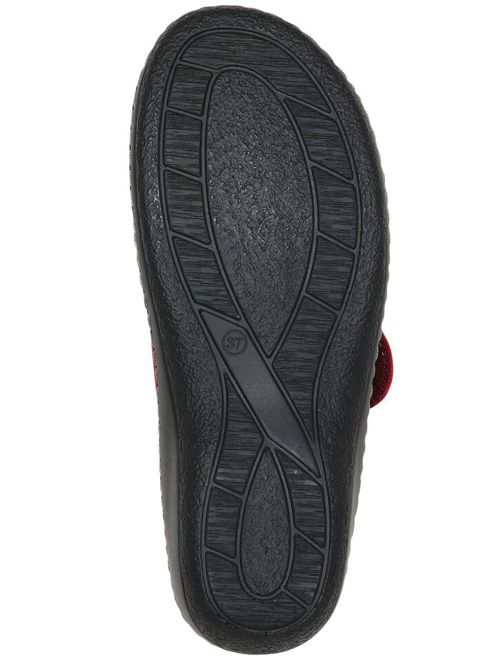 ELENA EDEN, klassische Damen-Pantoletten, Weite H, mit herausnehmbaren Fussbett ROT