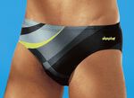 Olympia Badehose in Slipform mit buntem Druckdessin SCHWARZ-BUNT