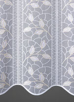 Kurzvorhang mit filigran gesticktem Blätterdessin 