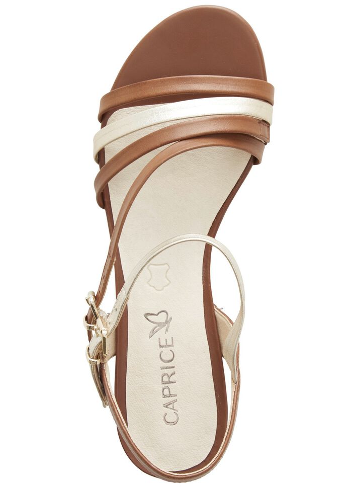 Caprice Sandalette aus teilweise metallisiertem Nappaleder 